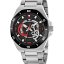 Reloj Marea Hombre Esfera Negra, Brazalete de Acero, Resistente al Agua 10 ATM